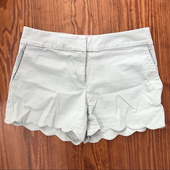 LOFT Riviera baby blue scalloped hem chino shorts - Picture 2 of 7